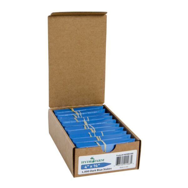 Hydrofarm Plant Stake Labels Blue 4in x .5in (Case of 1000) HGPMB1000