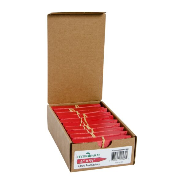 Hydrofarm Plant Stake Labels Red 4in x .5in (Case of 1000) HGPMR1000