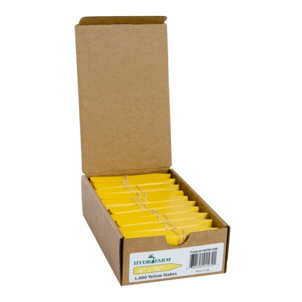 Hydrofarm Plant Stake Labels Yellow 4in x .5in (Case of 1000) HGPMY1000