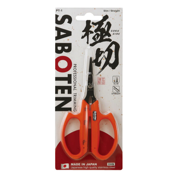 Saboten Straight Blade Trimming Shears Scissors - Orange Packaging